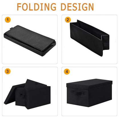 CD Storage Case -CD case holder with lid, stackable organizer case, media storage,6 Pack15.75 x 6.3 x 6.1 inches - can hold 270 CD jewelry cases Black
