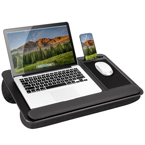LAPGEAR Home Office Pro Lap Desk with Wrist Rest, Mouse Pad, and Phone Holder - Black Carbon - Fits up to 15.6 Inch Laptops - Style No. 91598 - color: Black Carbon, size: Home Office Pro W/Wrist Rest