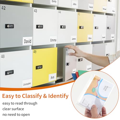 44 Pack Storage Bins Labels, 4x6 Photo Sleeves, Clear Index Card Holder, Plastic Adhesive Pockets for Tote Cards Organizing Bins Box Drawer - size: 4×6 inch