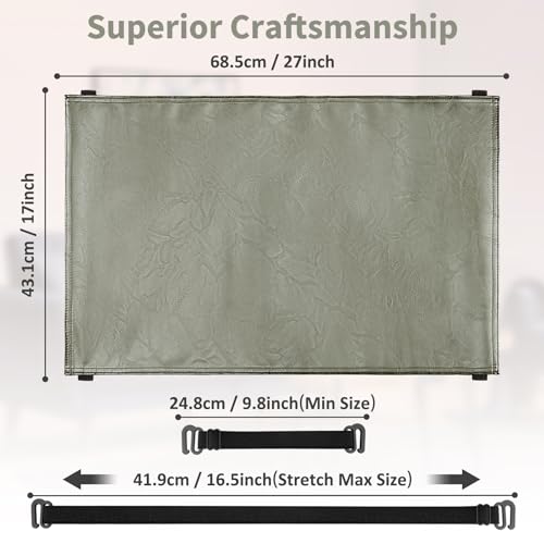 Recliner Headrest Protector-Faux Leather Headrest Covers for Recliners,Recliner Headrest Cover with Elastic Straps,Chair Headrest Cover for Recliners Protector 17 x 27 in(Gray Green) - color: Gray Green