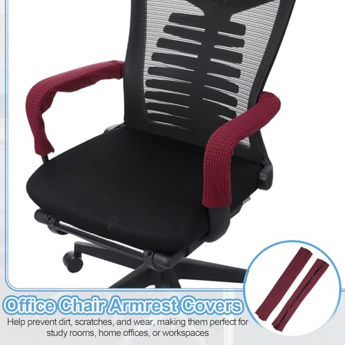 PATIKIL 22x4.3 in Office Chair Armrest Covers, 2 Pair Office Chair Arm Covers Long Computer Chairs Arm Rest Cover with Zipper Removable Rest Slipcover Hand Rest Protector, Pine Green - color: Pine Green, size: 22"