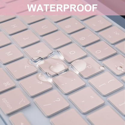 MOSISO Keyboard Cover Skin Compatible with MacBook Air 13.6 inch 2025 M4 A3240/Air 15 inch 2025 M4 A3241/Pro 14 inch 2025 M5 A3434, Rose Quartz - color: Rose Quartz