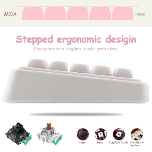 Tsungup MOA Keycaps,136 Keys Cute Ceramic Textured Custom Keycaps 60 75 Percent, Minimalist White Mac Keycap Set Key Caps Keyboard for Cherry Gateron MX Swithes Mechanical Keyboards(Translucent White) - color: White