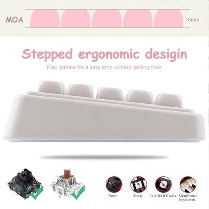 Tsungup MOA Keycaps,136 Keys Cute Ceramic Textured Custom Keycaps 60 75 Percent, Minimalist White Mac Keycap Set Key Caps Keyboard for Cherry Gateron MX Swithes Mechanical Keyboards(Translucent White) - color: White