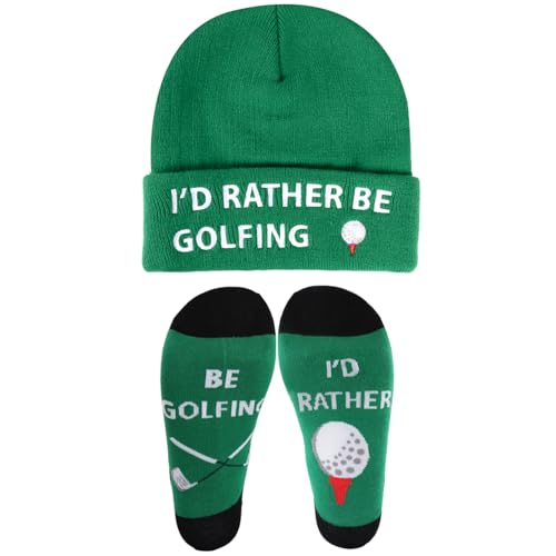 Funny Socks Cool Valentines Day Gifts for Him Men Boys Husband Boyfriend Dad Brother Cotton Comfort Birtday Gifts - color: Golf Caps and Socks