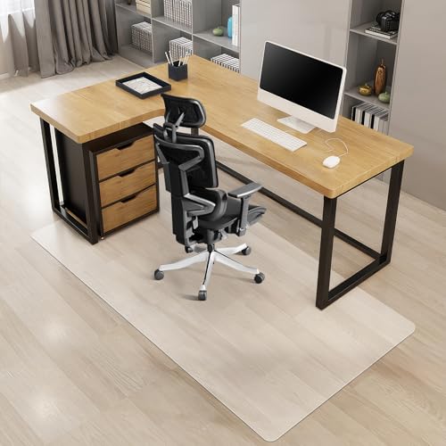Kuyal Office Chair Mat for Hardwood Floor, 46'' x72'' Rectangle Transparent Desk Thick Durable Chair Mat for Rolling Chairs, Easy Glide, Floor-Protector - size: 46"x72" for Hard floor