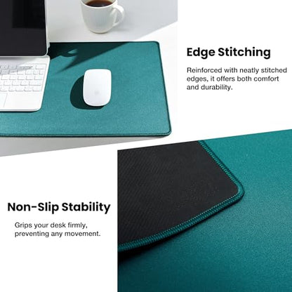 ALOANES Green Waterproof Desk Mat, Large Mouse Pad with Extended Mouse Mat, with Anti Slip Base, Stitched Edge, Grain Jacquard Surface, Perfect for Gamer, Office& Home 3XL(35.43"x15.74"x0.12") - color: 01- Pro Green, size: 3XL(35.4" x 15.7")