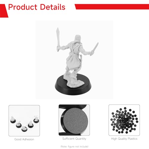SIXPOINTS 100 Pieces Acrylic Miniature Bases,32mm/1.26 inch Round Model Bases 4mm/0.16inch Thick Circular Figure Display Stands Compatible with Gaming Miniatures or Wargames Role Playing Board Game Figure Toy(100PCS-32mm-black round) - color: 100PCS-32mm-