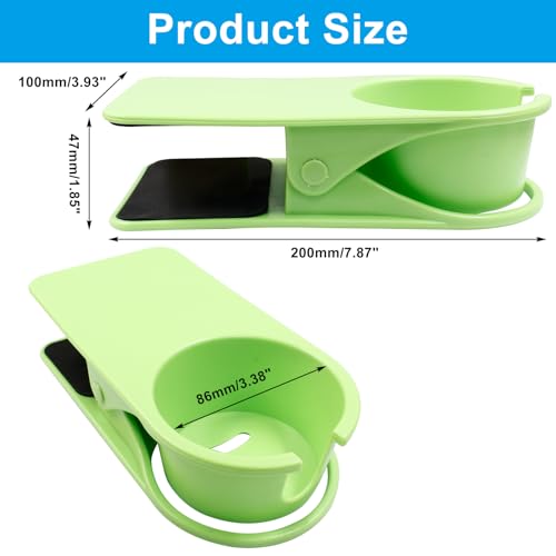 Jiozermi 3Pcs Drinking Cup Holder Clip, Desk Drink Holder Clip Adirondack Chair Cup Holder with Clip Cup Clip Holder for Water Drink Beverage Soda Coffee Mug(Blue, Green and Yellow) - color: Blue+Green+Yellow
