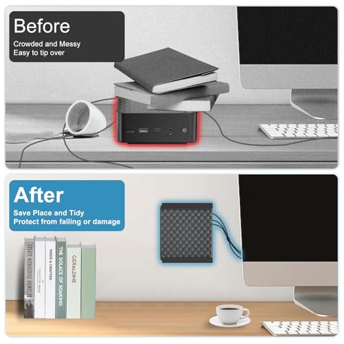 Metal Mini PC Mount for Beelink Vesa Mount, for SER5/SER5 Pro/SER5 MAX/S12 Pro/S13/SER6 Pro/SER3/SER4/EQ12/EQ13/Mini S/S12/SEi12/SEi12 Pro, Wall Mount and Under Desk, Easy to Install