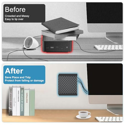 Metal Mini PC Mount for Beelink Vesa Mount, for SER5/SER5 Pro/SER5 MAX/S12 Pro/S13/SER6 Pro/SER3/SER4/EQ12/EQ13/Mini S/S12/SEi12/SEi12 Pro, Wall Mount and Under Desk, Easy to Install
