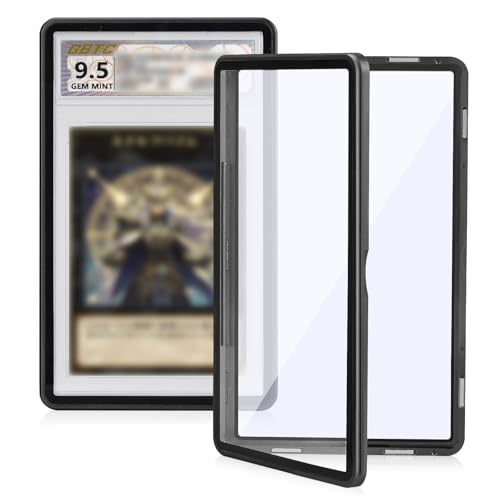 Magnetic Graded Card Case, Premium Aluminum Alloy Protector with 9-Point Lock, Personalized Slab Bumper for BGS, Drop-Tested & UV Resistant, Ideal for Display & Long-Term Storage (Black) - color: Black, style: BGS Card Case