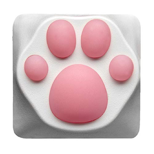 SYA ZOMOPLUS Cute Keycaps,Novelty Cat-Claws Keycap 3D Model OEM Profile Keyboard Keycaps Squishy-Paws Custom Key Caps for Cherry MX Switches Mechanical Gaming Keyboard Catpaw Keycap(WhitePink1pcs) - color: WhitePink-1pcs