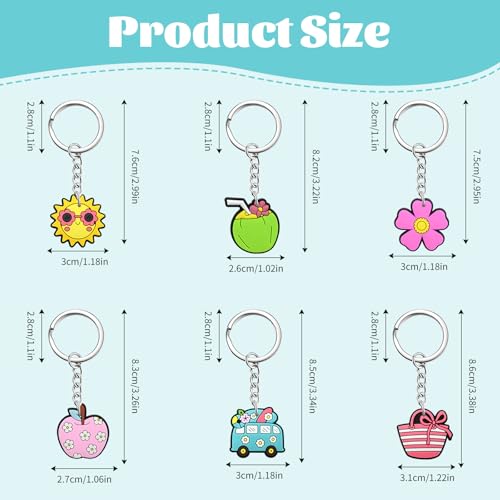 Keychains Bulk,Funny Key Chain for Prizes Incentives Holiday Gifts Birthday Party Favors - color: 30pcs Summer Keychains