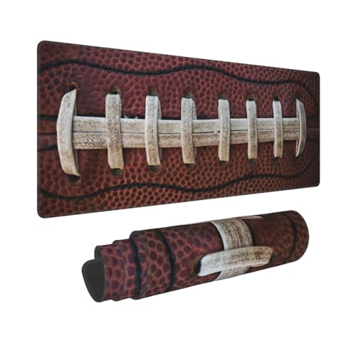 Sports Gaming Mouse Pad, Rugby Closeup America Football Large Extended Desk Mat 11.8X 31.5 inches with Non-Slip Base & Stitched Edges, Waterproof Desk Mat for Office, Home, Laptop, Computer Keyboard - color: Sports_15
