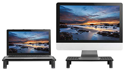 Husky Mounts Monitor Riser Laptop Stand, Adjustable Legs, Stackable, 14.5" x 9.25" x 3.25" Max Height, Matte Black Steel, 1 Stand - size: Single Pack