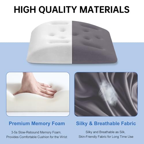 Upgraded Wrist Rest for Laptop, Ergonomic Memory Foam Laptop Wrist Pads for Computer Keyboard, Wrist Support Cushion for Typing (Gray) - color: Gray