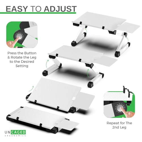 Uncaged Ergonomics Adjustable Keyboard Tray, Silver, Keyboard Tray, Ergonomic, Wrist Support, Portable, Universal, Aluminum - color: Silver