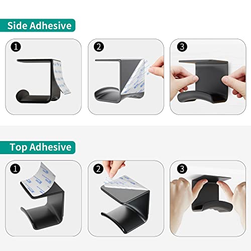 HomeMount Under Desk Headphone Hook - Adhesive Gaming Headphone Stand Hanger, Table Mount for Most Headphones (Black) - color: Black