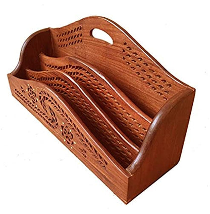 Wooden Desk Organizer - Handmade Desk Accessories for Home and Office - Elegant Storage Solution for Pens, Notepads, and more Office supplies for Table