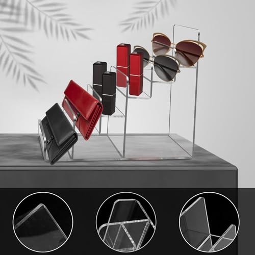 Acrylic Wallet Display Stand Purse Handbag Organizer, Clear Jewelry Riser Display Stand Purse Display Rack, Acrylic Display Shelf for Cosmetic Perfume Jewelry Sunglasses Handbag (4 Tier) - size: 1PCS-4 Tier