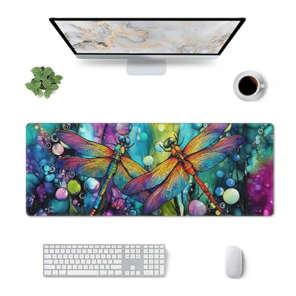 Dragonfly Mouse Pad Extended Large Gaming Mouse Pad XL Stitched Edges for Gamer Home Office 31.5 X 11.8 Inch - color: Dragonfly 11
