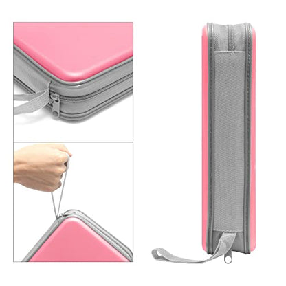 Siveit CD Case holder, 80 Capacity CD/DVD Case Holders Wallet Hard Plastic CD DVD Disc Cases Storage Binder for Car Home Office Travel (Pink) - color: Light Pink
