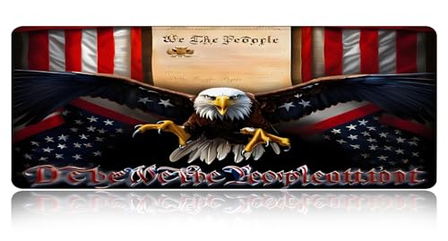 Large Gaming Mouse pad,Classic American Old Flag We The People Eagle Anti Slip Rubber Base Mouse pad, Suitable for Computer, Laptop, Office Desk Accessories - color: Classic American Old Flag We The People Eagle