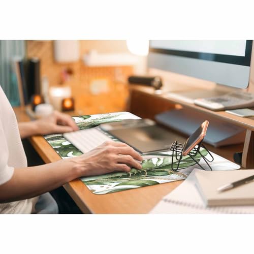 Tropical Leaf Palm Mouse Pad Botanicals Monstera Summer Keyboard Mat Large Gaming Mousepad for Desk,Office,Bed 35.4"X15.7" - color: Tropical Leaf Palm