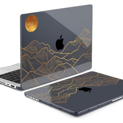 DONGKE Case for MacBook Pro 14 Inch (2026-2021 Release, M5 M4 M3 M2 M1 Pro/Max Chip), Plastic Slim Hard Shell Protective Cover with Keyboard Cover & Screen Protector, Abstract Mountain - color: Abstract Mountain X692