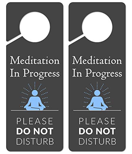 2 Pack Meditation Door Hanger, 9.3"x3.5" PVC Plastic, Do Not Disturb Sign for Room - color: Version E