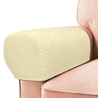 Roytub Couch Arm Covers, Sofa Arm Covers, Stretch Armrest Cover for Sofas, Armchair, Loveseat, Recliner, Sofa armrest Cover, Arm Chair Covers Set of 2(Medium, Light Yellow) - color: Yellow, size: M - 17.5"(D) × 6.3(W) × 8.2(H)