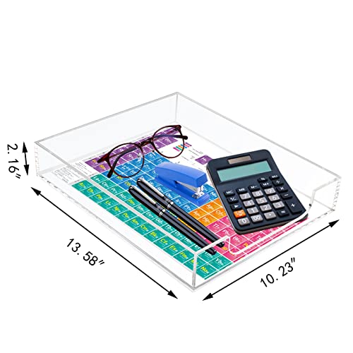 Tasybox Paper Organizer Letter Tray, Acrylic Desk Tray, File Holder | Clear Desk Organizer Tray, Office Decor Stackable Desk Organizers and Accessories Tray for School Home Office Supplies