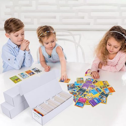 Trading Card Storage Box, Cardboard Storage Boxes with Dividers for Baseball, Sports, Game, Playing Card Collection Organizer, pack of 3 - size: 3 pack with 12 dividers