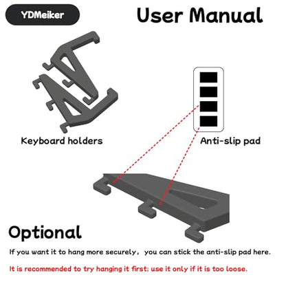 Mechanical Keyboard Holder for IKEA SKADIS Pegboard Accessories | White | Keyboard Stand | Space-Saving Desk Organizer, Gaming Office | 4PCS - color: White