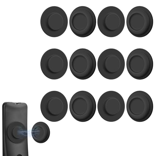6 Pack Magnetic Remote Control Holder – Upgraded Silicone Magnetic Wall Mount for TV, Fan & Air Conditioner Remotes – Self-Adhesive, No-Drill Remote Control Holder Wall Mount (Circle Black) - color: Circle Black
