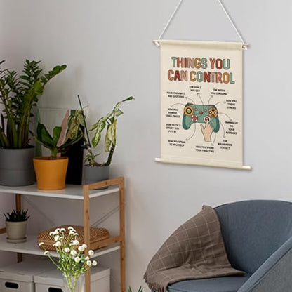 QWFFNBMU Mental Health Positive Gaming Wall Decor, Teen Boy Room Poster Hanger, Decor, Motivational Wall Canvas Flag Banner Therapy Office Decor for Teen Boy Room School Counselor Psychologist Office
