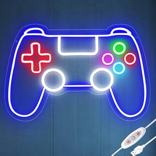 Gamepad Neon Sign - Dimmable USB Powered LED Light for Game Room/Teen Boy Bedroom Decor, Birthday Christmas Gift for Gamers - style: GamePad