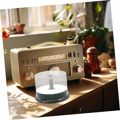 Cd Storage Bucket Empty Round Cd/Dvd Storage Container Space Saving Media Box for Home Dorm Easy Access Cd Holder Case 4 Pack 5.31 X 5.31 X 3.54 in