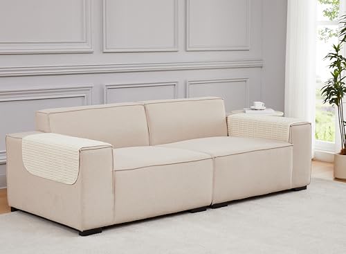Sofa Armrest Cover Couch Arm Cover Armchair Covers, 2pcs Anti-Slip Couch Arm Protectors Sofa Arm Covers (Cream White, 18x26x2pcs) - color: Cream White, size: 18x26 inch (2 pcs)