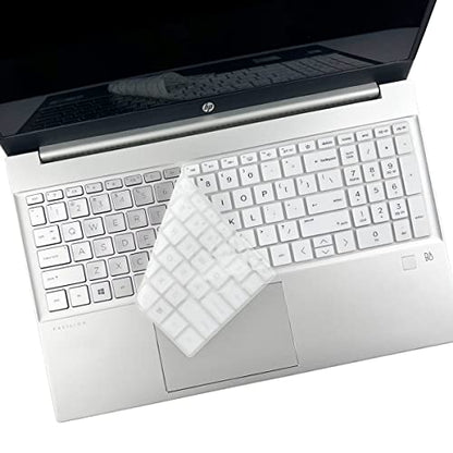 Keyboard Cover for HP Laptop 17-cn 17-cp 17z-cp000/cp200 17-cn3033cl 17-cp2124od 17-cp3035cl 17-cp2124od 17-cp0035cl 17-cp0056 cp1035cl 17-cp0025cl 17-cp0004dx 17-cp0002ds 17-cp1124od 17-cp0013dx - color: White(Regular Letters)