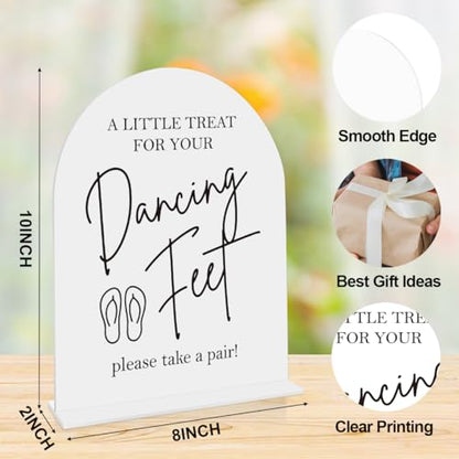 Dancing Feet Sign, Wedding Flip Flops Sign, Wedding Engagement Bridal Shower Reception Party Table Desk Acrylic Decor 8x10 Inch - color: dancing feet 8x10