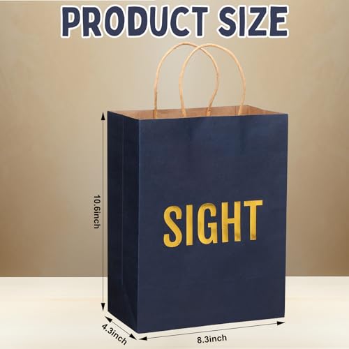 Kolldenn 5 Senses Gift Bags for Him for Her with 10 Pcs Tissue Paper, Paper Bags with Handles Five Senses Gifts for Valentines Christmas Birthday Wedding Anniversary(Dark Blue,8.3 x 4.3 x 10.6 Inch - color: Dark Blue, size: 8.3 x 4.3 x 10.6 Inch