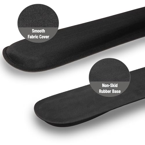 Mind Reader Ergonomic Keyboard and Mouse Wrist Rest Set, Gaming Accessory, Memory Foam, 16.75" L x 3" W x 0.75" H, 2 pcs, Black - size: Single Black