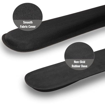 Mind Reader Ergonomic Keyboard and Mouse Wrist Rest Set, Gaming Accessory, Memory Foam, 16.75" L x 3" W x 0.75" H, 2 pcs, Black - size: Single Black