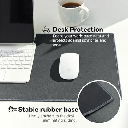 Reniteco Waterproof Large Gaming Mouse Pad with Durable Stitched Edges, Non-Slip Rubber Base, Grainy Jacquard Mouse Mat Desk Pad for Home Office Gaming, 31.5''x11.8''x0.12'', Deep Gray - color: Deep Gray, size: 31.5''x 11.8''x0.12"