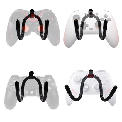 YYST Universal Game Controller Organizer Wall Rack Wall Mount Wall Clip Wall Hanger Compatible With Xbox One PS4 Switch Pro controller 4/PK - NO GAME CONTROLLER - No Falling