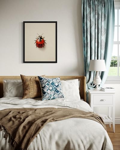 Ladybug Wall Art Print Poster, Insect Posters Prints Enntomological Painting Artwork 221 (Ladybug, 24 x 36 inches, Unframed) - color: Ladybug, size: 36"L x 24"W