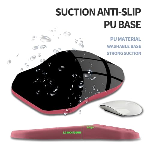 Ergonomic Raised Mouse Pad Wrist Support with Bilateral Slope Memory Foam Mousepad for Wrist Rest and Carpal Tunnel Pain Relief 11.8x7.9〃 Melon Pink - color: Melon Pink