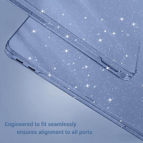 MOSISO Sparkly Glitter Case Compatible with MacBook Neo Case 13 inch 2026 Release Model A3404 with A18 Pro Chip, Crack-Resistant Protective Hard Shell Case&Keyboard Cover&ScreenFilm&Pouch, Indigo - color: Indigo